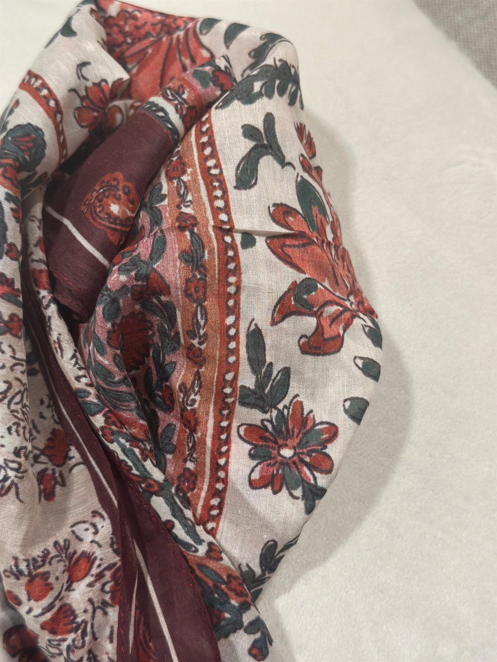 Manzini skjerf-bom/silke burgunder