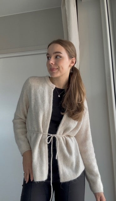 SLFSia Ras Ls Knit Belt cardigan-birch