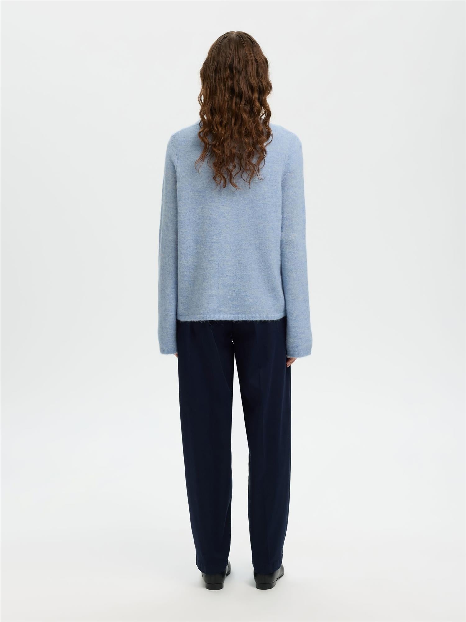 SLFLulu New Ls Knit card-cashmere blue