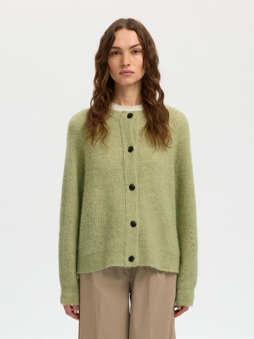 SLFLulu Ls Knit Short Cardigan-lint