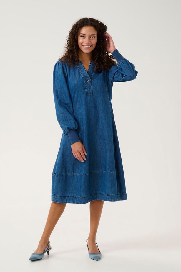 Cuallura Arpa Rib Dress - dark b.wash