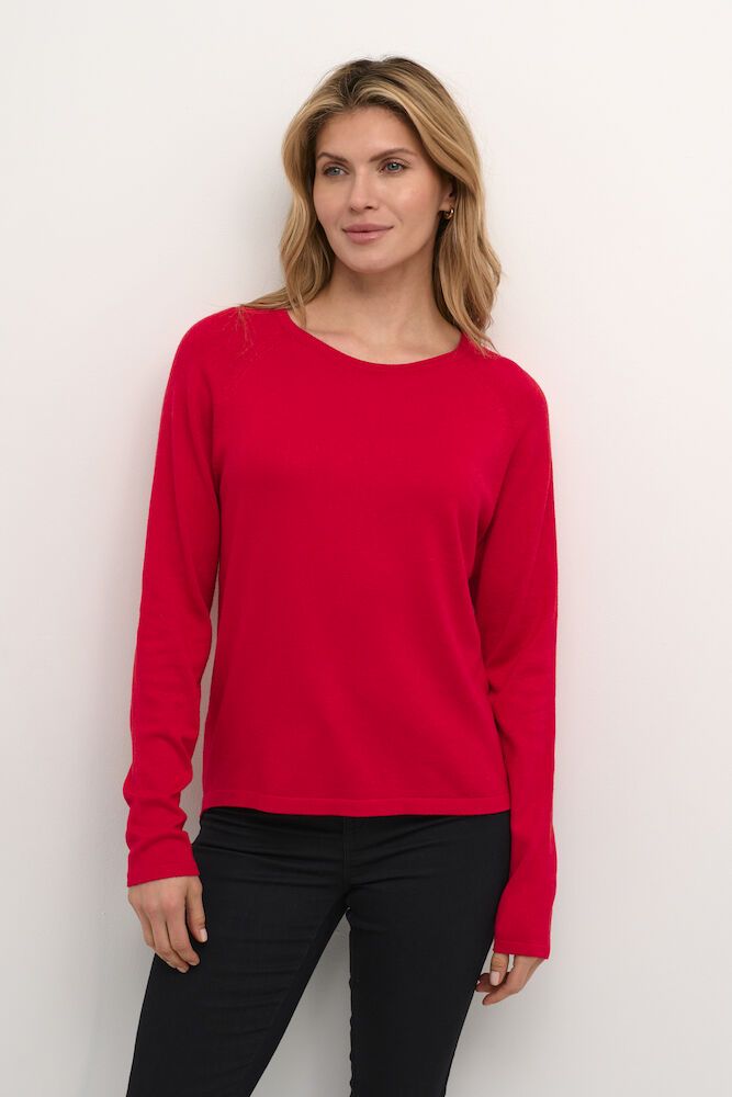 Anne Marie Solid Jumper-chinese red melange