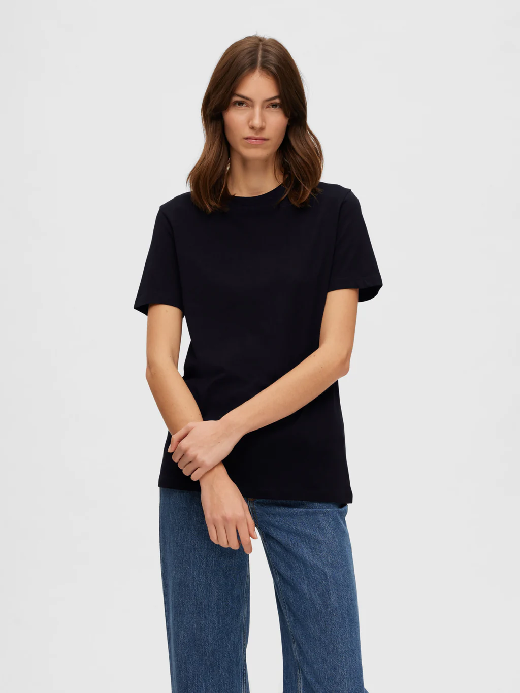 SLFMyessential SS O'neck-black