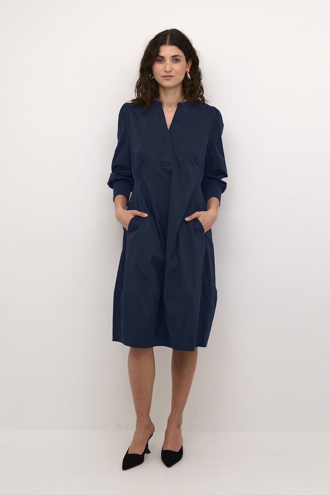Cuantoinette 3/4 Sleeve Dress-Blue iris