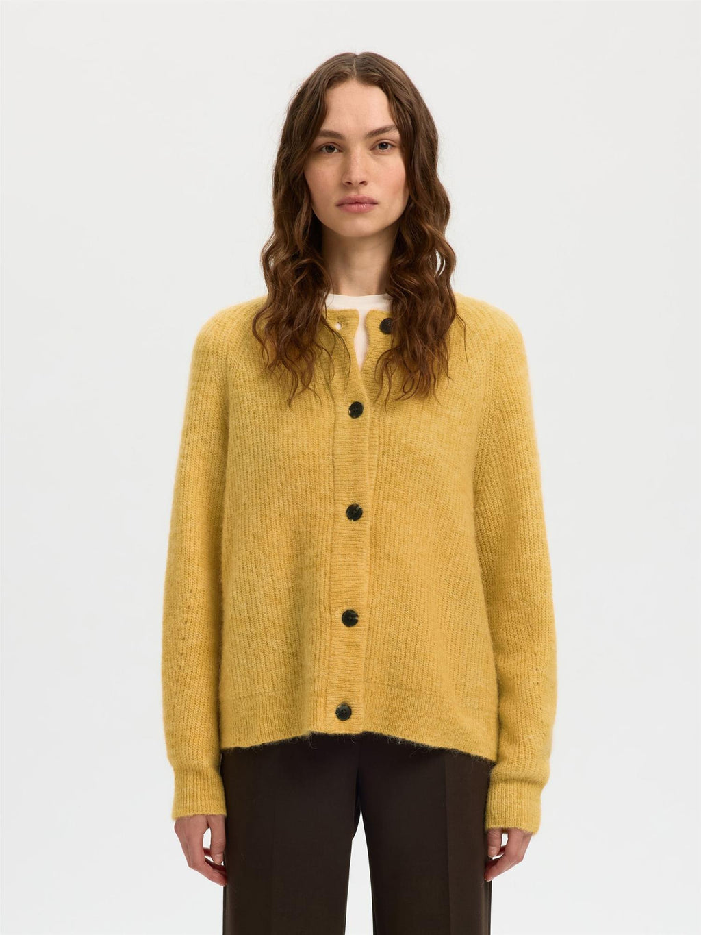 SLFLulu Ls Knit Short Cardigan-ochre