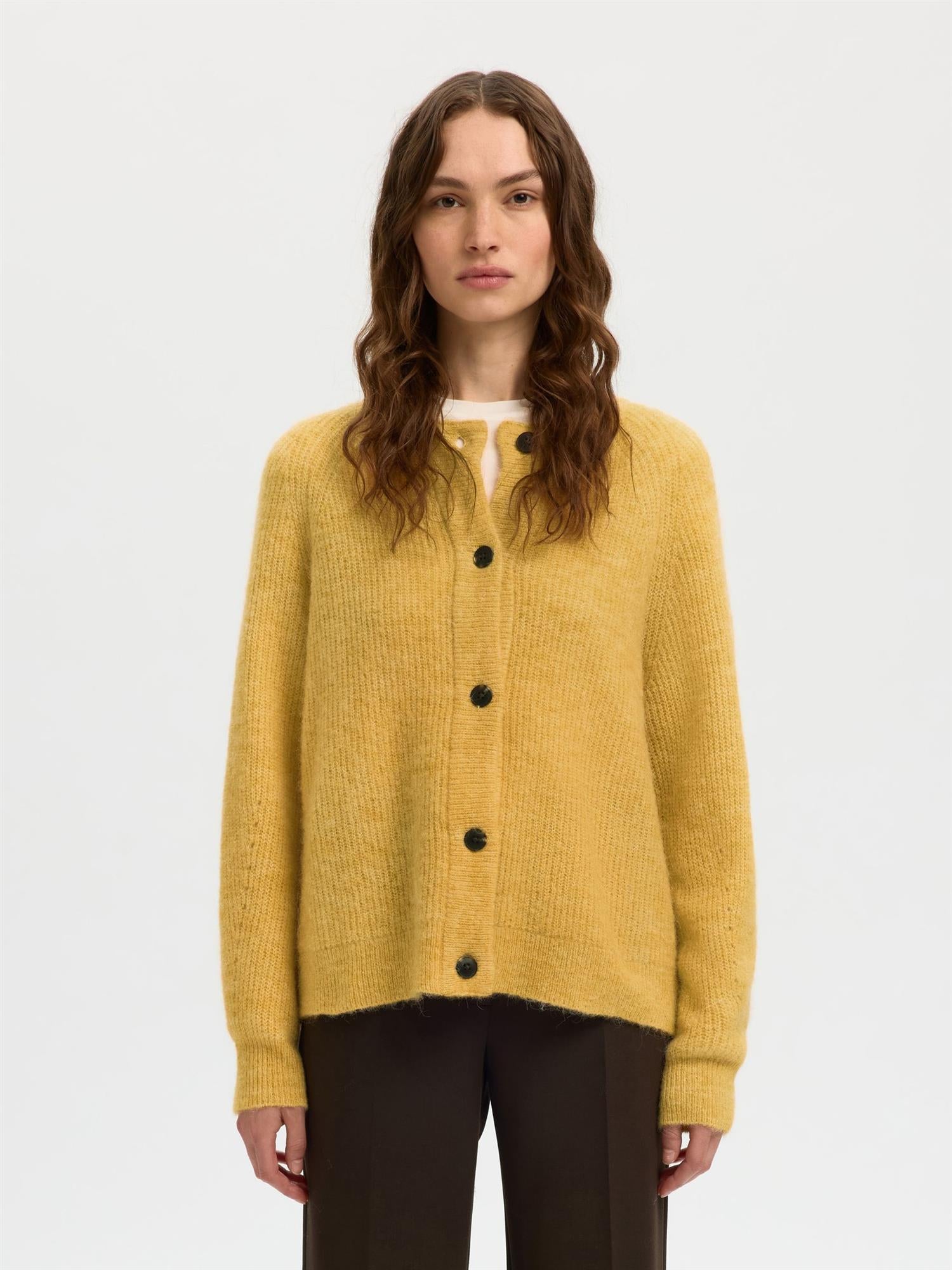 SLFLulu Ls Knit Short Cardigan-ochre