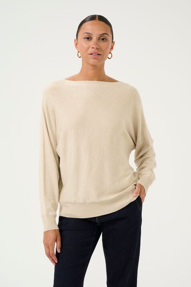 CUannemarie Batwing Jumper-warm sand melange