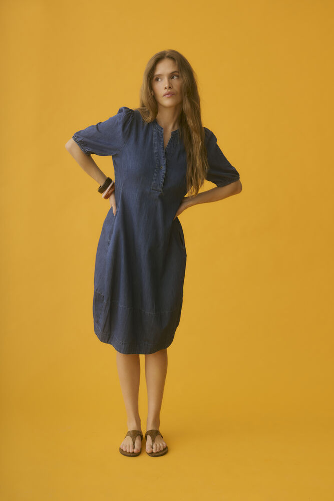 Cuberteline Arpa SS Dress-dark blue wash