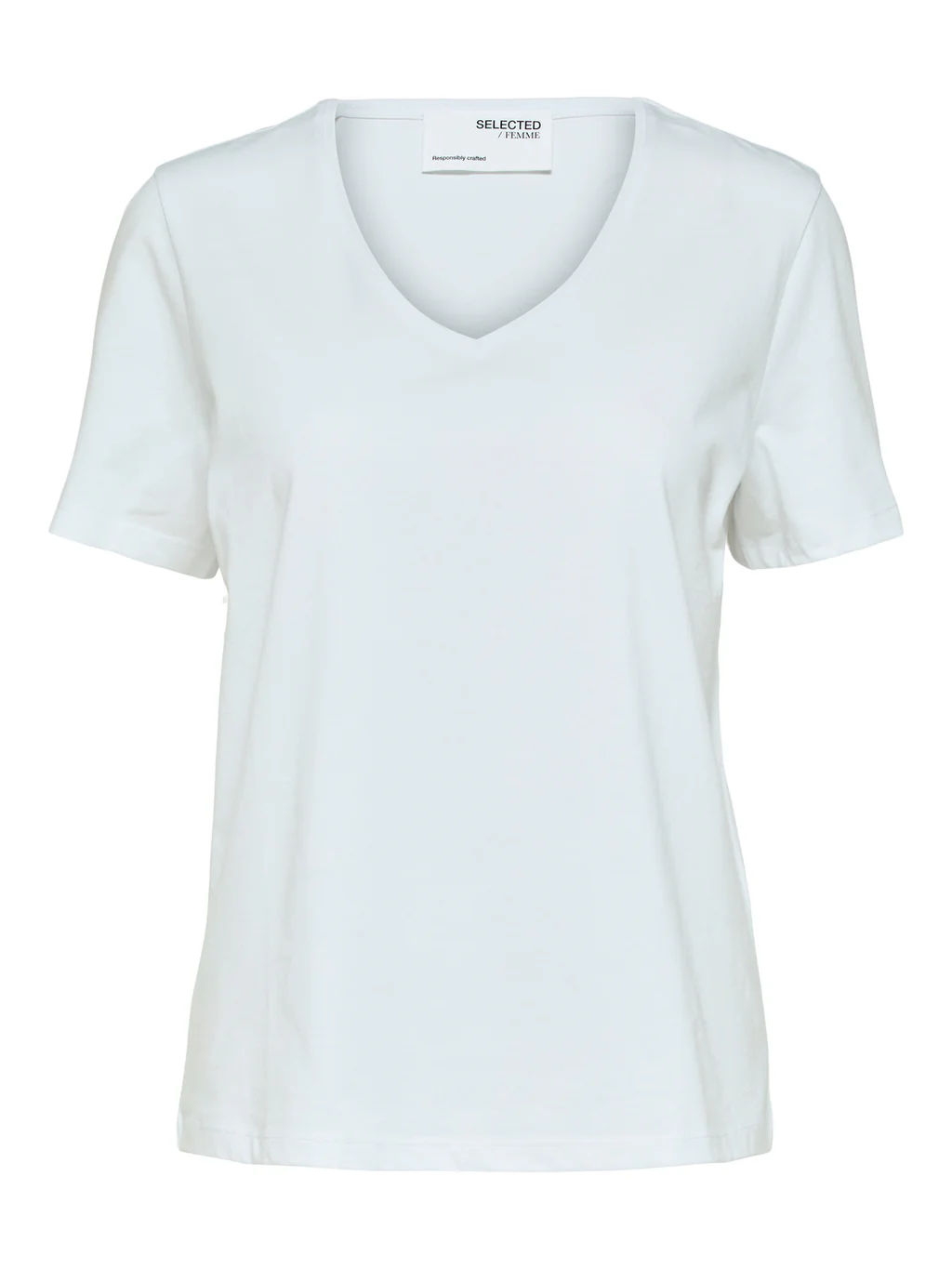 SLFEssential SS v-neck-white