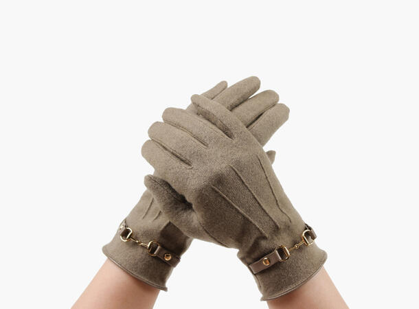 Tynn ullvante m hestebitt-beige