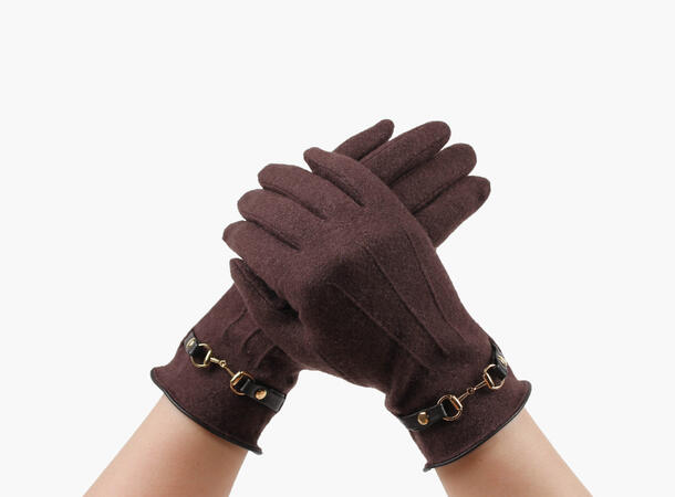 Tynn ullvante m hestebitt-brun