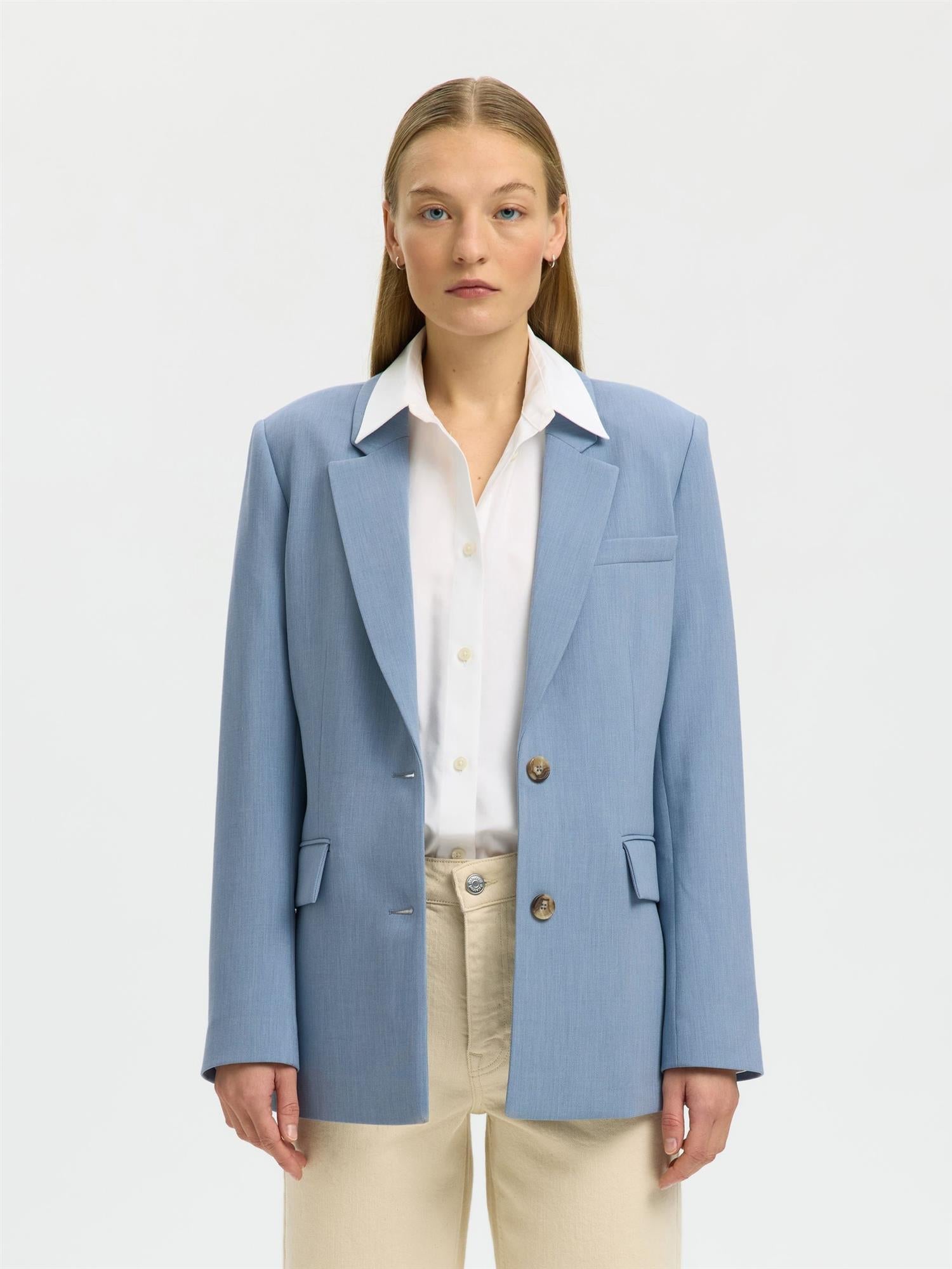 SLFRita Ls Classic Blazer -Dusty blue